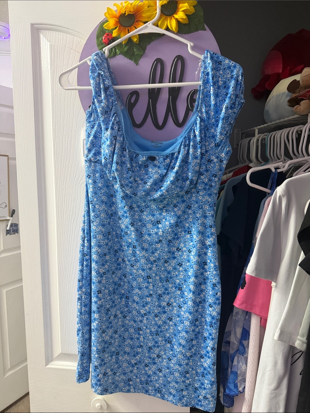 Blue Floral Scoop-Neck Chemise - Undetermined Brand